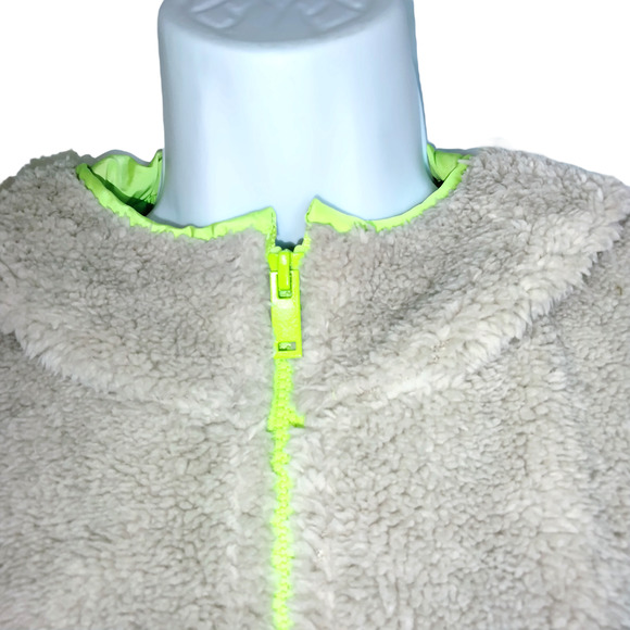 Nordstrom BP Jacket Womens Medium Beige Green Faux Shearling Neoncore NWT - Picture 7 of 12